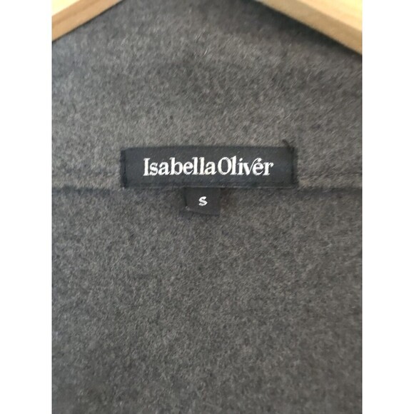 Isabella Oliver Maternity Belted Wrap Coat Size Small Gray Wool Blend Jacket - Picture 8 of 11